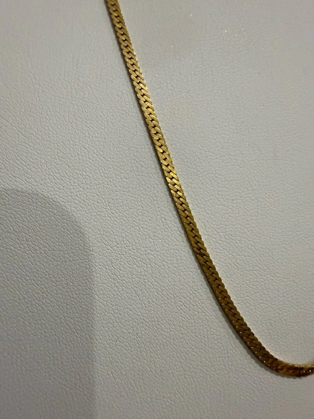 Vintage Monet Flat Chain Necklace - Gold Tone